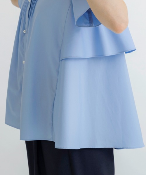 最終値下げ❗️美品❗️SONO ソーノ　オーガンジージャガードブラウス MORE SALE】【返品不可】【SONO】ﾊﾋﾟﾈｽｼﾞｬｶｰﾄﾞ ﾌﾚｱﾌﾞﾗｳｽ
