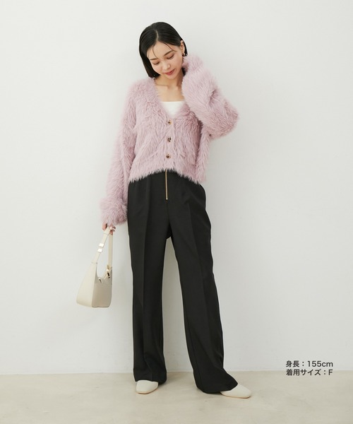 VIS（ビス） ニットカーディガン FREE ピンク レディース : ZOZOTOWN