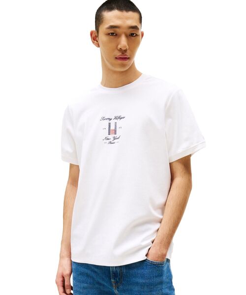 オープニング 大放出セール HILFIGER TOMMY tシャツ メンズ シーズナルフラッグロゴTシャツ トップス