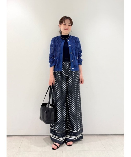 allureville パンツ パネルドットプリントパンツ レディース