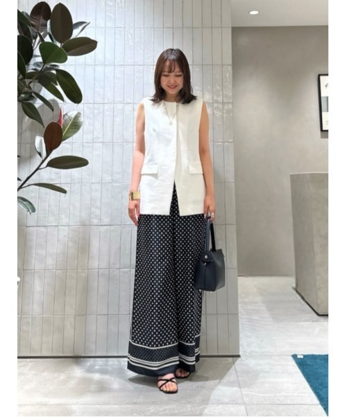 allureville パンツ パネルドットプリントパンツ レディース