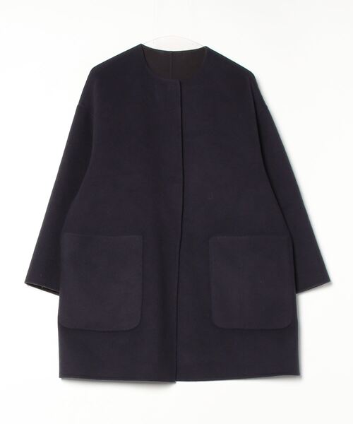 UNITED ARROWS（ユナイテッドアローズ） ノーカラーコート 38 ネイビー