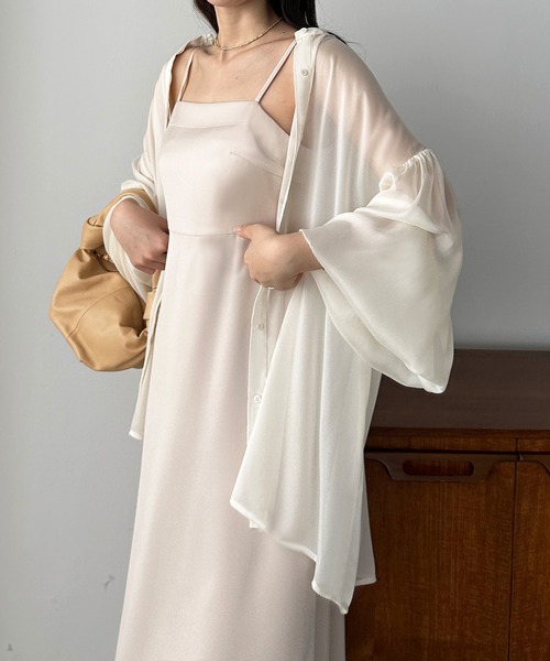 「Louere」 長袖ブラウス LARGE アイボリー レディース