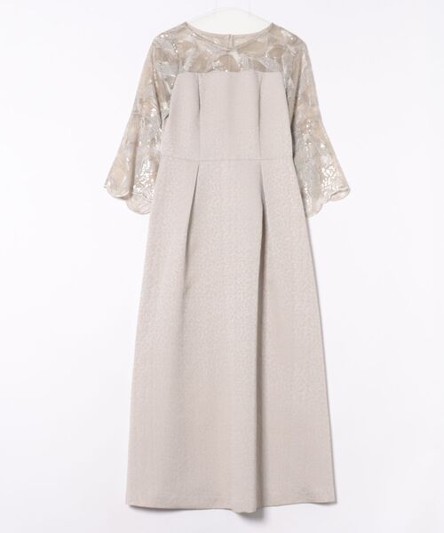ドレス 「eneak」「マザードレス」スパンコール刺繍レース×ジャガード/フレアワンピースドレス/結婚式/パーティー/お呼ばれ/kaene_16