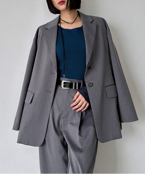 【未使用】PAGEBOY ダークグレー テーラードジャケット　L PAGEBOY ジャケット テーラードジャケット 「セットアップ対応