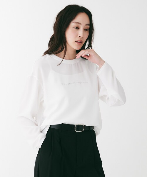 tシャツ ジョーゼットロゴプルオーバー レディース