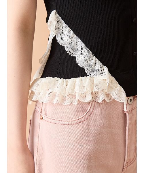 LILY BROWN（リリーブラウン） ニット セーター 2wayレースフリル