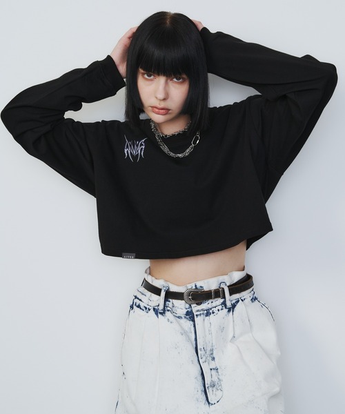 「AIVER」 長(zhǎng)袖カットソー LARGE ブラック レディース