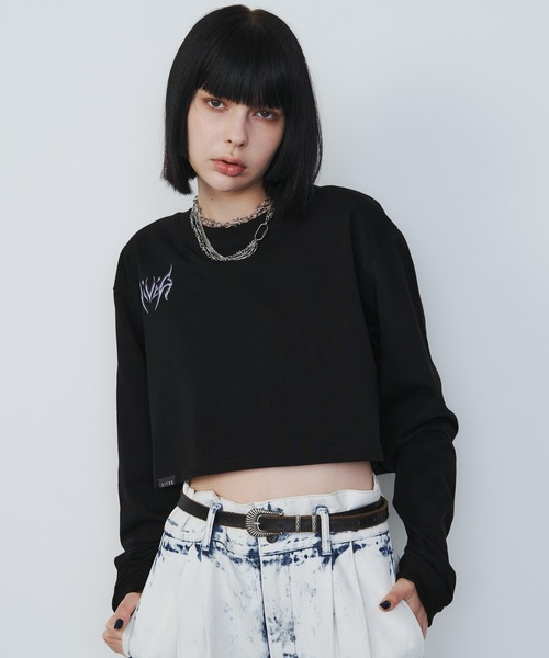 「AIVER」 長(zhǎng)袖カットソー LARGE ブラック レディース