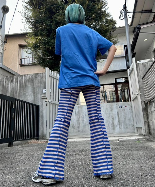 「Candy Stripper」 半袖Tシャツ 2 パープル レディース_画像8