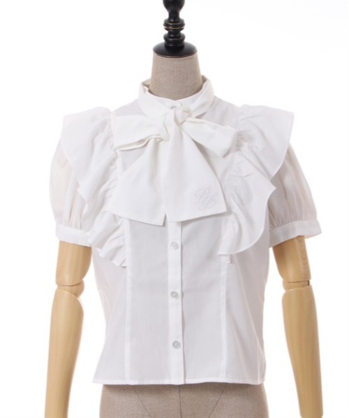 「axes femme POETIQUE」 半袖ブラウス MEDIUM グリーン レディース_画像8