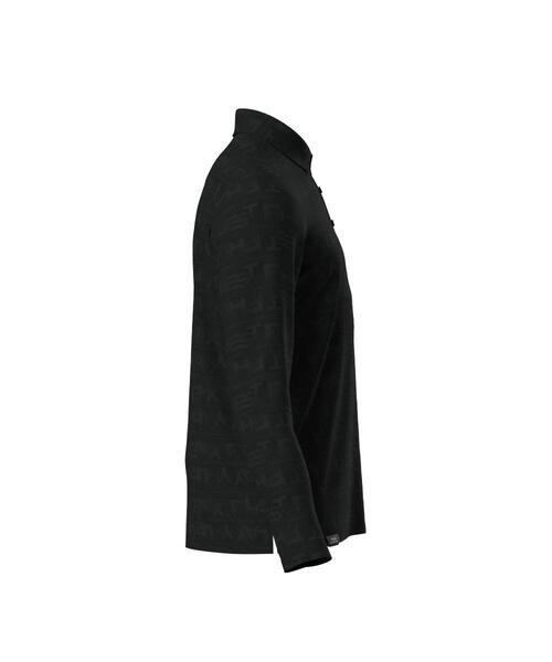 【グレー】凸凹PLAYロゴジャカード長袖ポロシャツ <PERFORMANCE> (MENS) PING（ピン） ポロシャツ 「PING APPAREL」凸凹PLAYロゴジャカード長袖