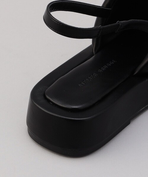 「ATELIER BRUGGE」 フラットサンダル LARGE ブラック レディース_画像9