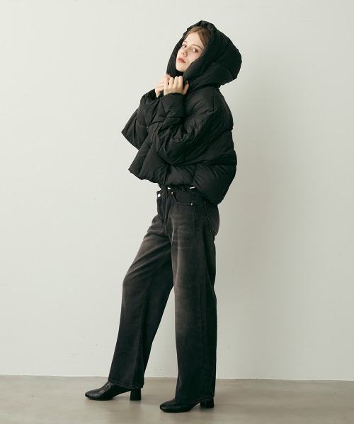 ★CLOCHE クロシェ★ダウンコート ダウンジャケット ブラック CLOCHE（クロシェ）の「【cloche】2WAYダウン（ダウンジャケット