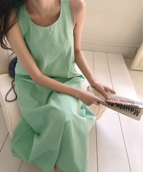 「MAISON DE THERESE」 ノースリーブワンピース FREE ブラック レディース_画像9