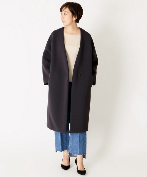 plage（プラージュ） ノーカラーコート 38 ベージュ レディース