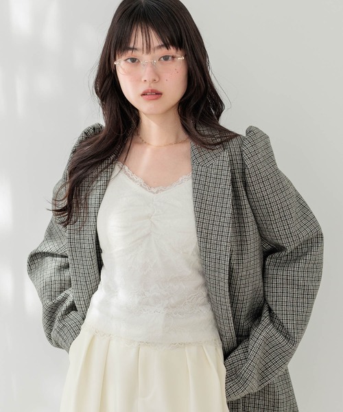 Heather（ヘザー） キャミソール カップ付き総レースキャミ 605967