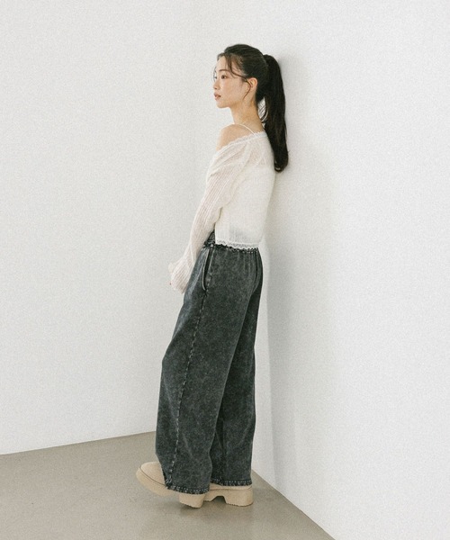 キャミソール カップ付き総レースキャミ　605967 | Heather | 14