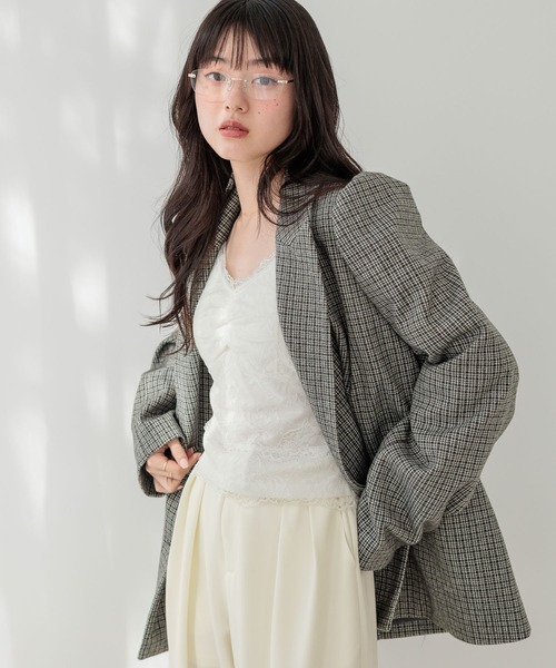 キャミソール カップ付き総レースキャミ　605967 | Heather | 06
