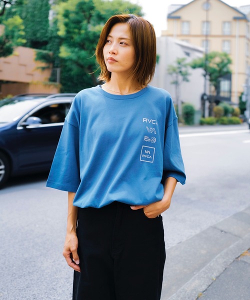 「RVCA」 半袖Tシャツ LARGE ブルー系その他 メンズ_画像4