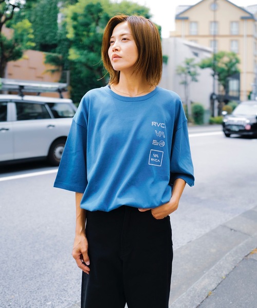 「RVCA」 半袖Tシャツ LARGE ブルー系その他 メンズ_画像5