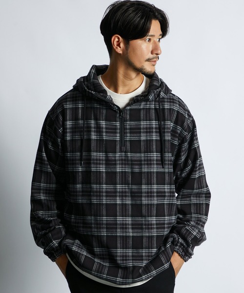 LANVIN en Bleu シャツ チェックシャツパーカー フードシャツ シャツ