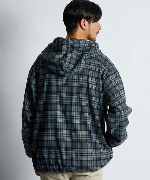 LANVIN en Bleu シャツ チェックシャツパーカー フードシャツ シャツ