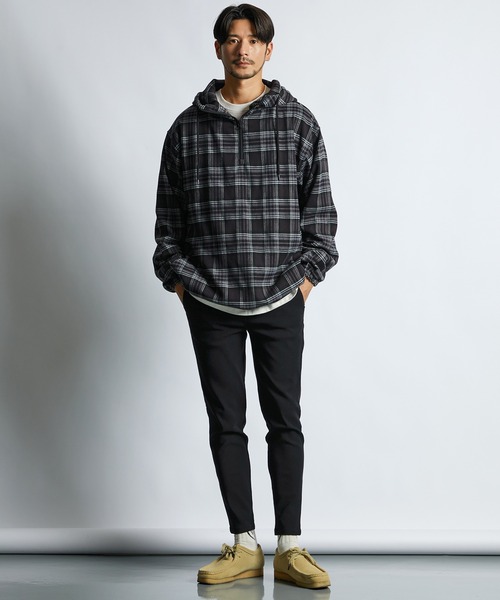 LANVIN en Bleu シャツ チェックシャツパーカー フードシャツ シャツ
