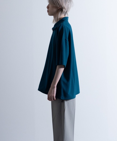 「NYLAUS」 半袖Tシャツ M チャコール メンズ_画像8