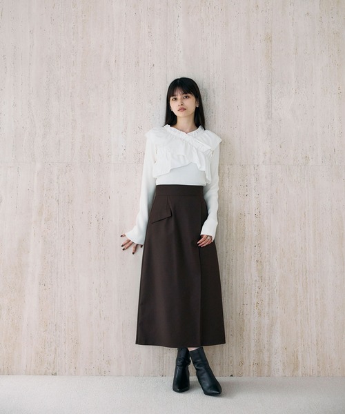 &. NOSTALGIA（ノスタルジア） ニット セーター クロスフリルニット