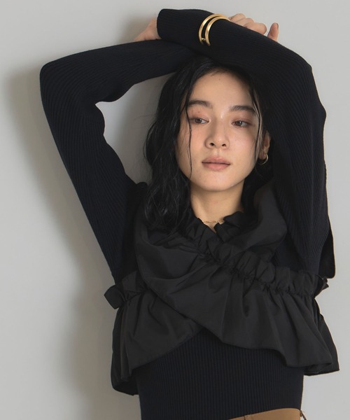 &. NOSTALGIA（ノスタルジア） ニット セーター クロスフリルニット