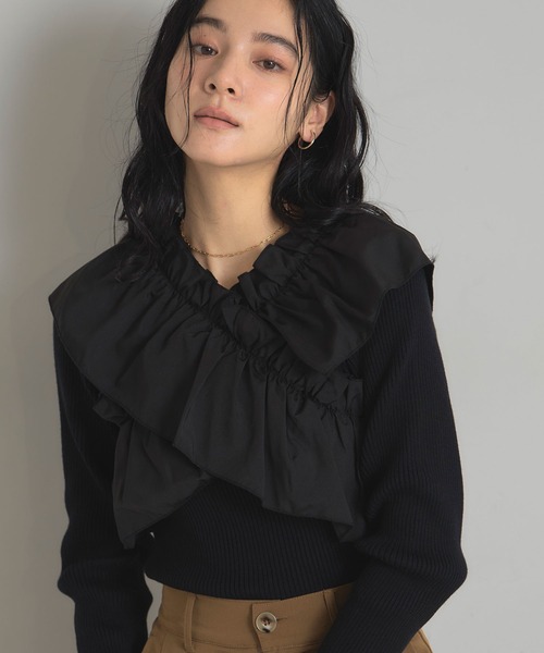 &. NOSTALGIA（ノスタルジア） ニット セーター クロスフリルニット