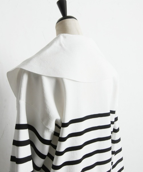 「&. NOSTALGIA」 長袖ニット FREE ネイビー レディース_画像7