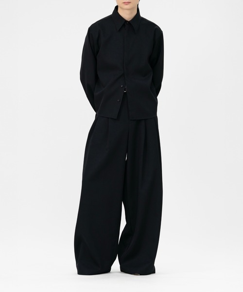 LAPIIS スラックス HEAVY WOOL GABARDINE OVER WIDE TUCK TROUSERS