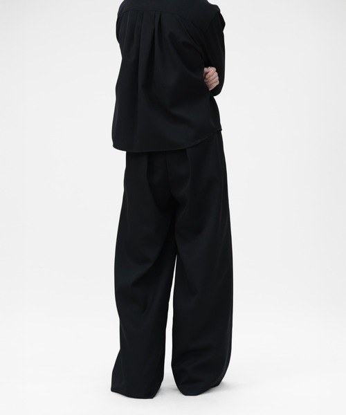 LAPIIS スラックス HEAVY WOOL GABARDINE OVER WIDE TUCK TROUSERS