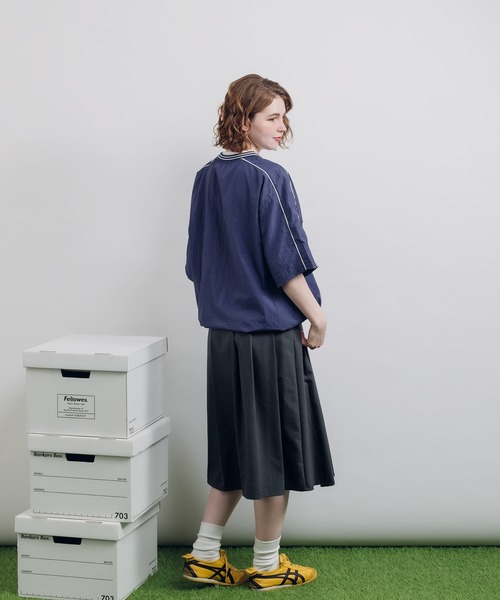 「MUHET」 半袖ブラウス MEDIUM チャコールグレー レディース_画像8