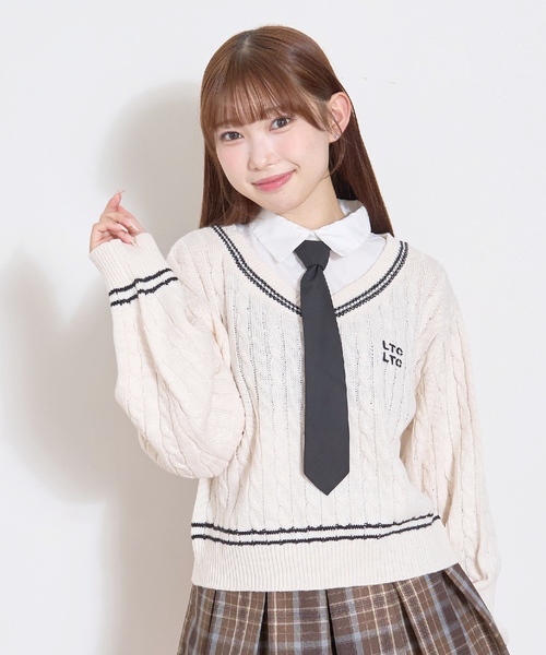 LOVETOXIC ニット セーター 衿つきレイヤードニット キッズ 子供服