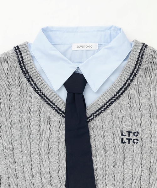 LOVETOXIC ニット セーター 衿つきレイヤードニット キッズ 子供服