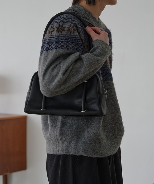 ショルダーバッグ　ボストン ベース BASE 【LA MARGE】【本革】スクエア レザー ミニボストン