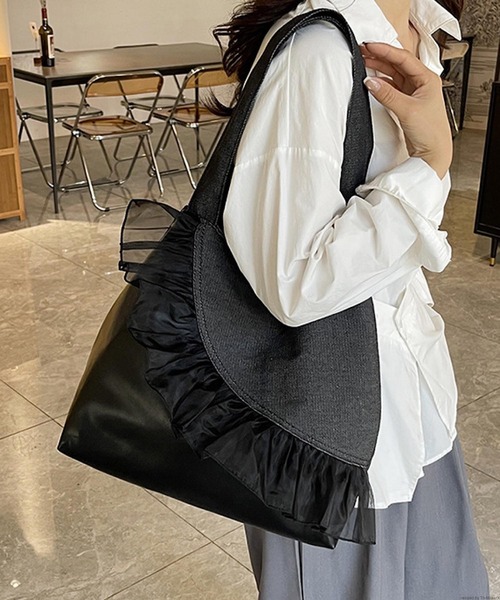 TONE SELECT GOODS トートバッグ Liaa/デニム フリル トートバッグ