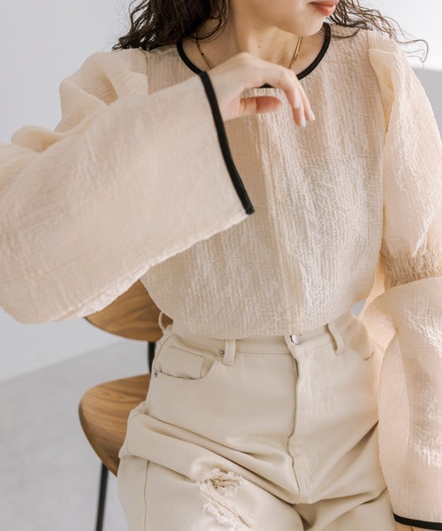 「mystic」 長袖ブラウス FREE ベージュ レディース_画像5