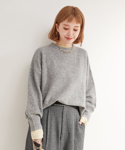 「B.C STOCK」 「Simplicite」長袖ニット FREE ベージュ レディース_画像6