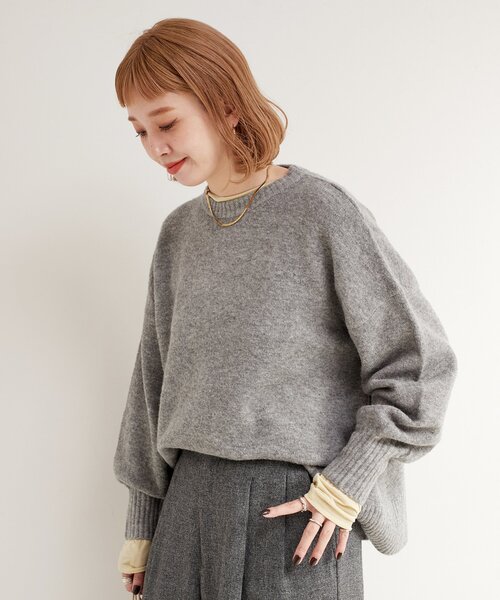 「B.C STOCK」 「Simplicite」長袖ニット FREE ベージュ レディース_画像7