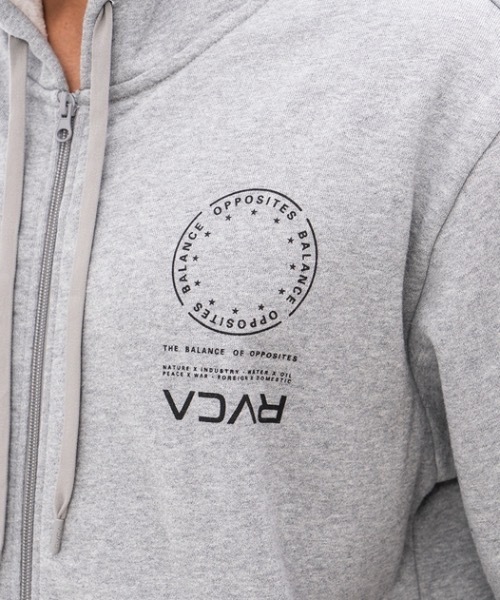 「RVCA」 ジップアップパーカー X-LARGE グレー メンズ_画像9