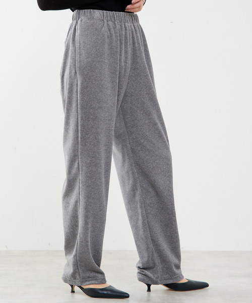 パンツ 「A_/エース」カットベロアパンツ レディースの画像