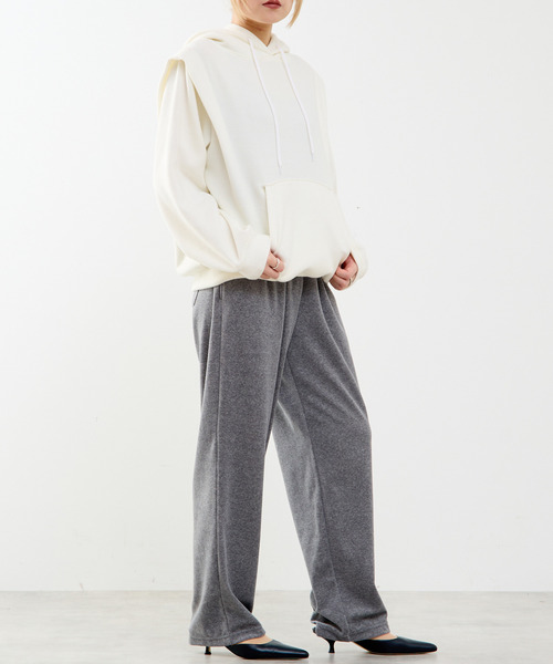 パンツ 「A_/エース」カットベロアパンツ レディースの画像