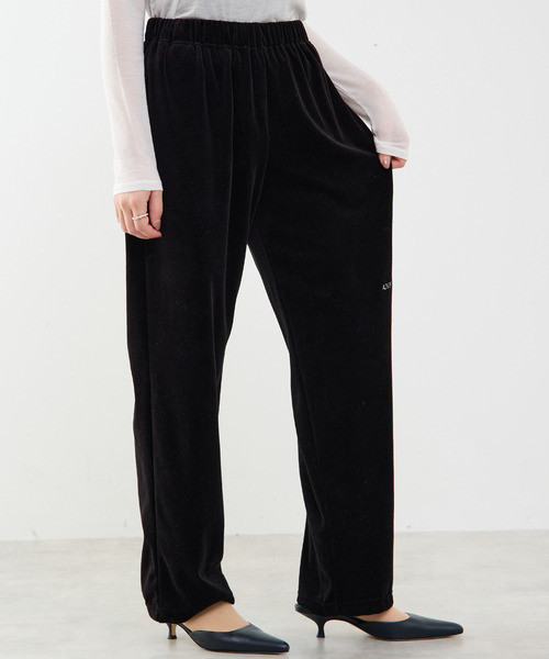 パンツ 「A_/エース」カットベロアパンツ レディースの画像