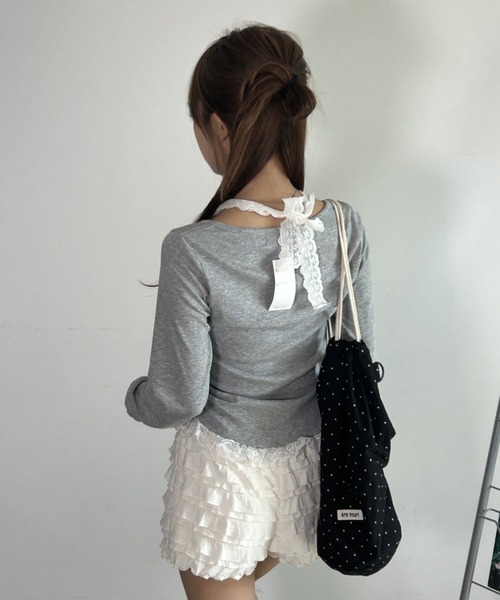 「.KOM」 長袖カットソー FREE ブラック レディース_画像3