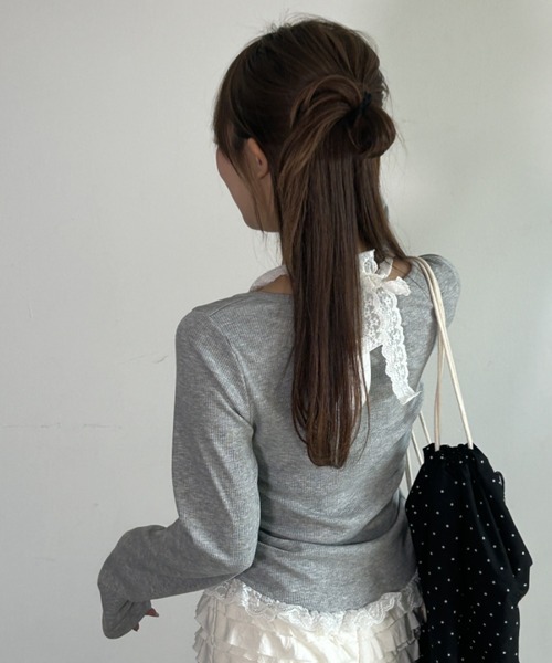 「.KOM」 長袖カットソー FREE ブラック レディース_画像5