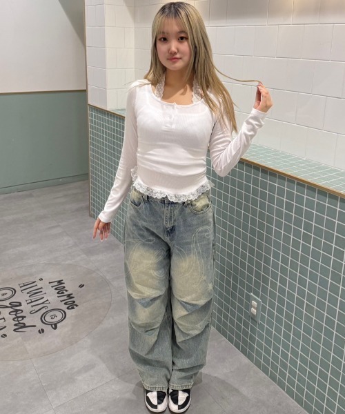 「.KOM」 長袖カットソー FREE ブラック レディース_画像7